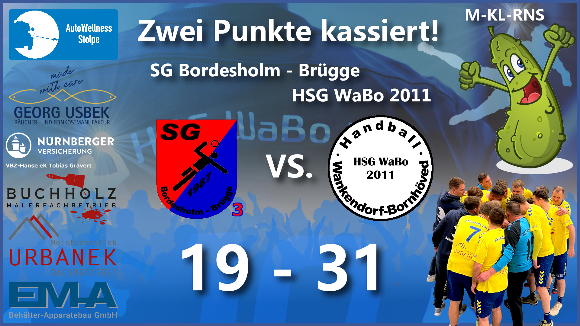 Handball Kreisliga Rendsburg Neumünster Segeberg - Ergebnis SGBB3 gegen HSG WaBo 2011